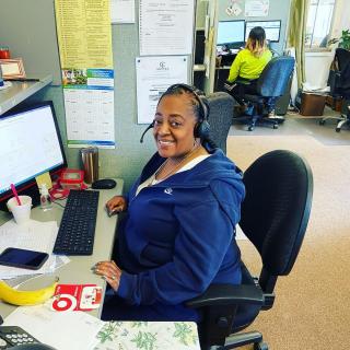 woman at desk