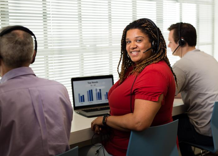 Woman at computer